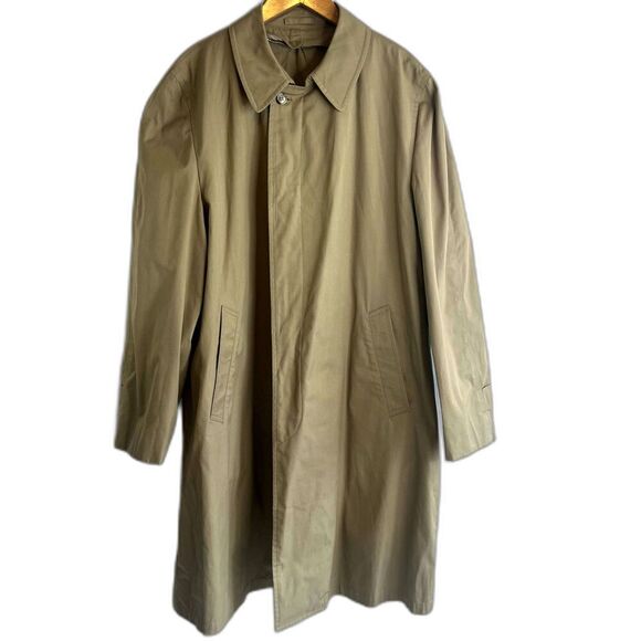 London Fog Mens Trench Coat Claeth Cloth Maincoats Size 42 Long - Picture 1 of 13